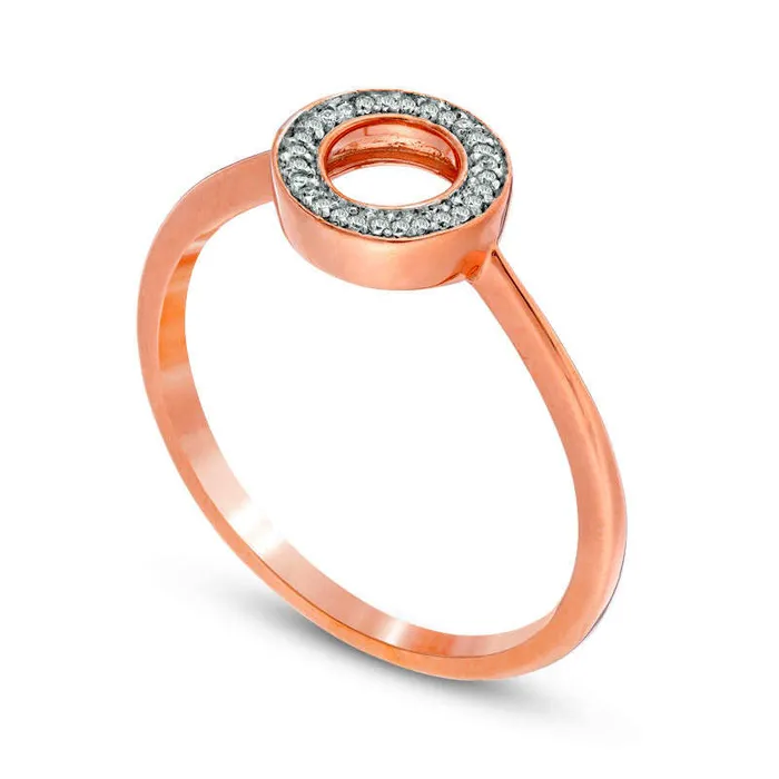 Rings Goldia Natural Diamond Accent Circle Ring in Solid 10K Rose Gold Rings Goldia Natural Diamond Accent Circle Ring in Solid 10K Rose Gold