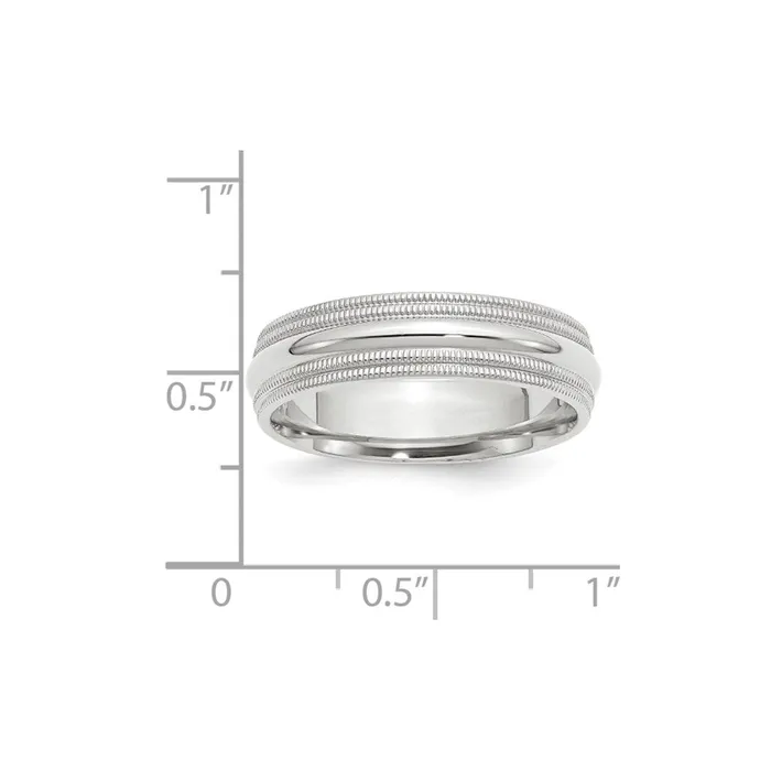 Rings Goldia Solid 14K White Gold 6mm Double Milgrain Comfort Fit MensWomens Wedding Band Ring Size 75 Rings Goldia Solid 14K White Gold 6mm Double Milgrain Comfort Fit MensWomens Wedding Band Ring Size 75