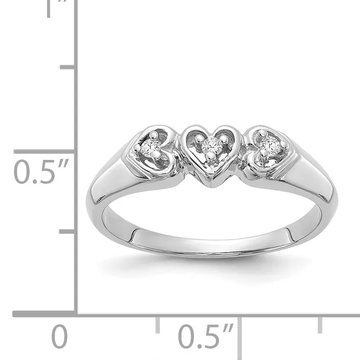 Rings Goldia Solid 14k White Gold AAA Simulated CZ heart Ring