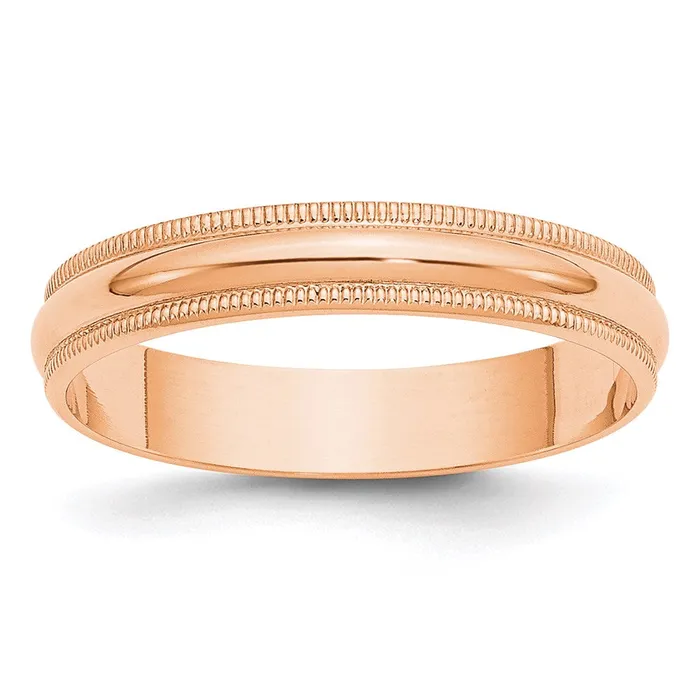 Rings Goldia Solid 18K Yellow Gold Rose Gold 4mm Light Weight Milgrain Half Round MensWomens Wedding Band Ring Size 75 Rings Goldia Solid 18K Yellow Gold Rose Gold 4mm Light Weight Milgrain Half Round MensWomens Wedding Band Ring Size 75
