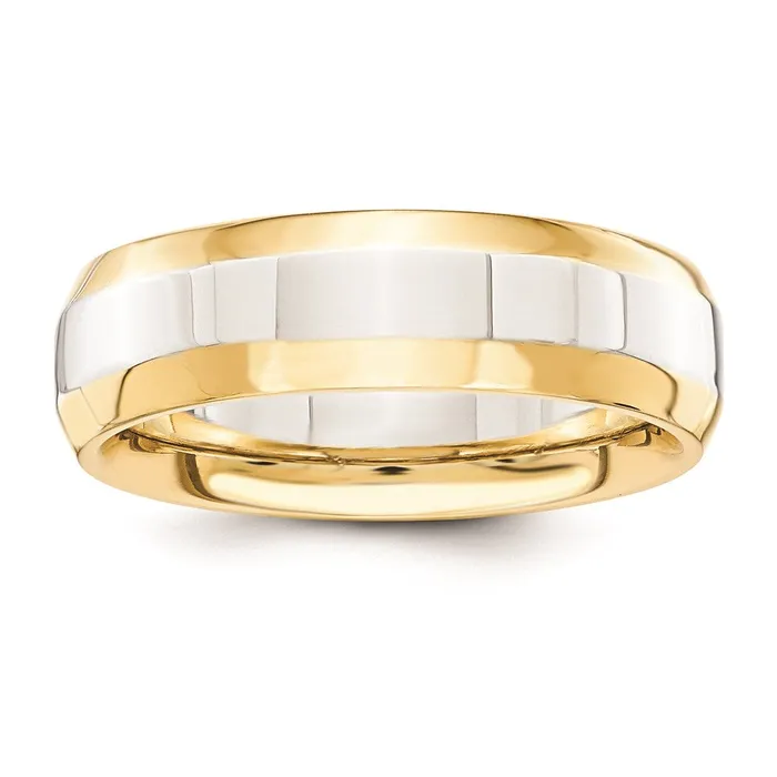 Rings Goldia Solid 18K Yellow Gold TwoTone 6mm Domed Size 9 Wedding MensWomens Wedding Band Ring Rings Goldia Solid 18K Yellow Gold TwoTone 6mm Domed Size 9 Wedding MensWomens Wedding Band Ring