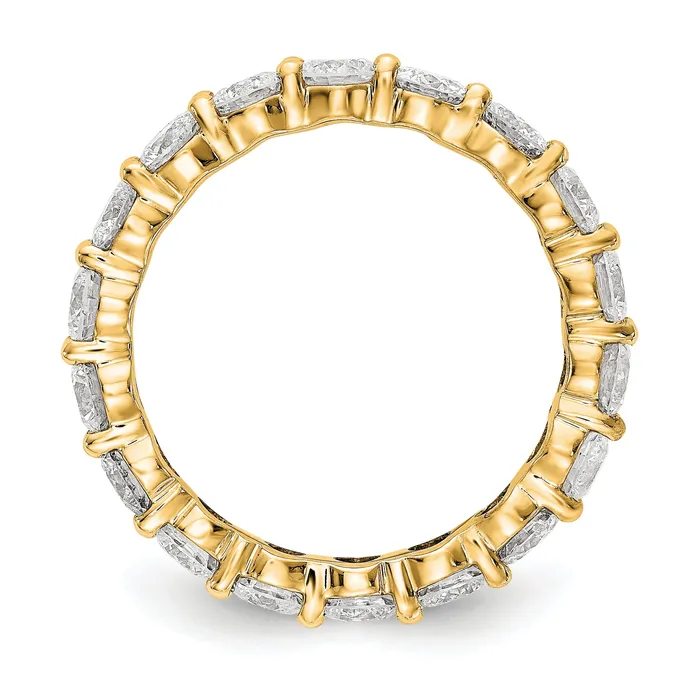 Rings Goldia Solid Real 14k Polished Shared Prong 3ct CZ Eternity Wedding Band Ring