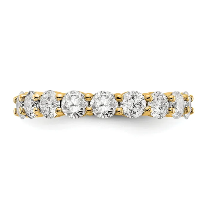 Rings Goldia Solid Real 14k Polished Shared Prong 3ct CZ Eternity Wedding Band Ring
