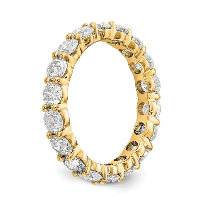 Rings Goldia Solid Real 14k Polished Shared Prong 3ct CZ Eternity Wedding Band Ring