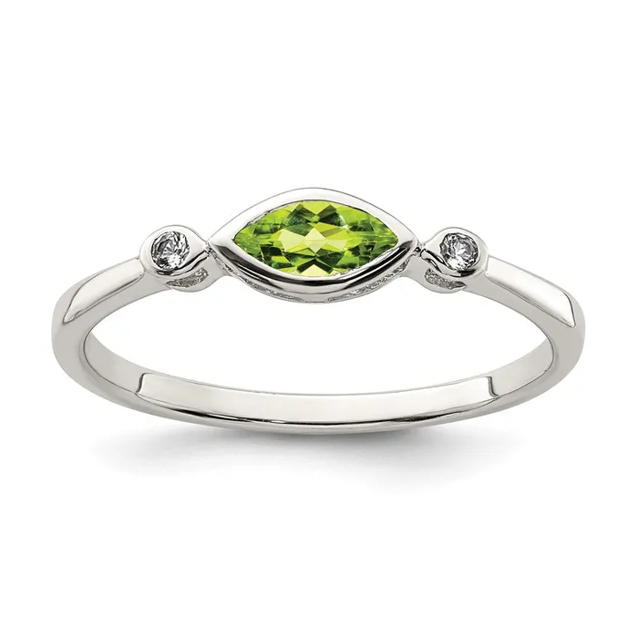 Rings Goldia Sterling Silver Polished Peridot and White Topaz Ring
