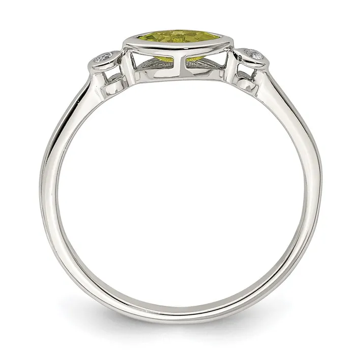Rings Goldia Sterling Silver Polished Peridot and White Topaz Ring