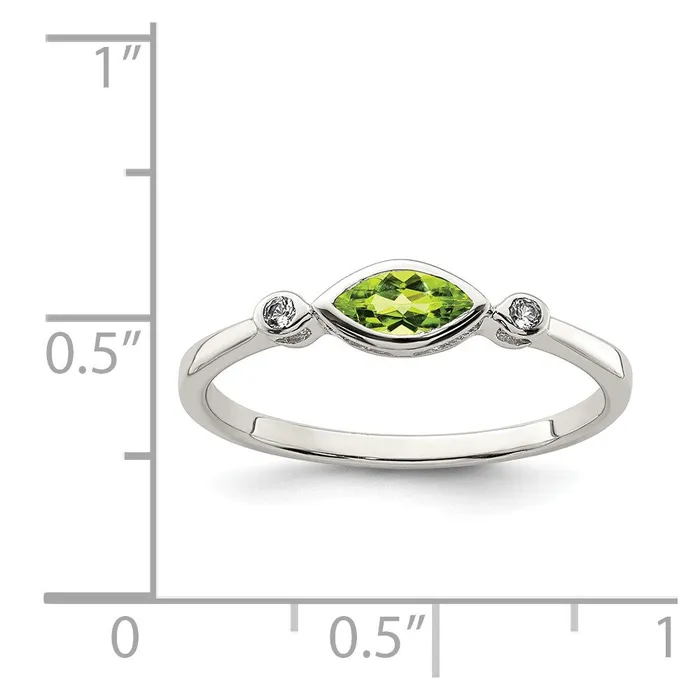 Rings Goldia Sterling Silver Polished Peridot and White Topaz Ring