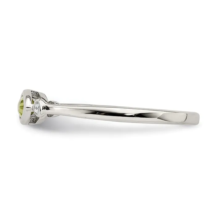Rings Goldia Sterling Silver Polished Peridot and White Topaz Ring