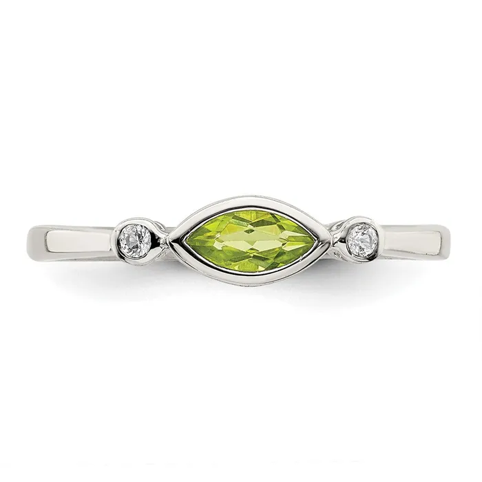 Rings Goldia Sterling Silver Polished Peridot and White Topaz Ring