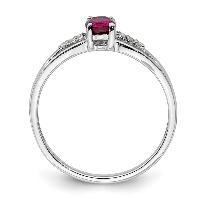Rings Goldia Sterling Silver Rhodplated Diamond Rhodolite Garnet Ring