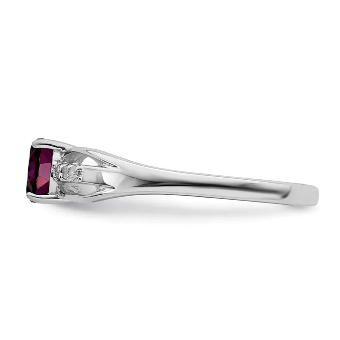 Rings Goldia Sterling Silver Rhodplated Diamond Rhodolite Garnet Ring