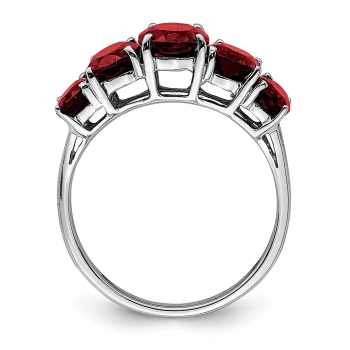 Rings Goldia Sterling Silver Rhodium Garnet Ring