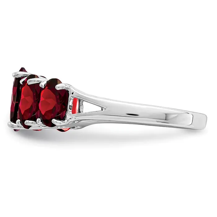 Rings Goldia Sterling Silver Rhodium Garnet Ring