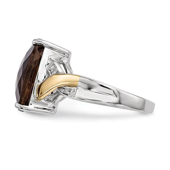 Rings Goldia Sterling Silver u0026 14K Smoky Quartz u0026 Diamond Ring