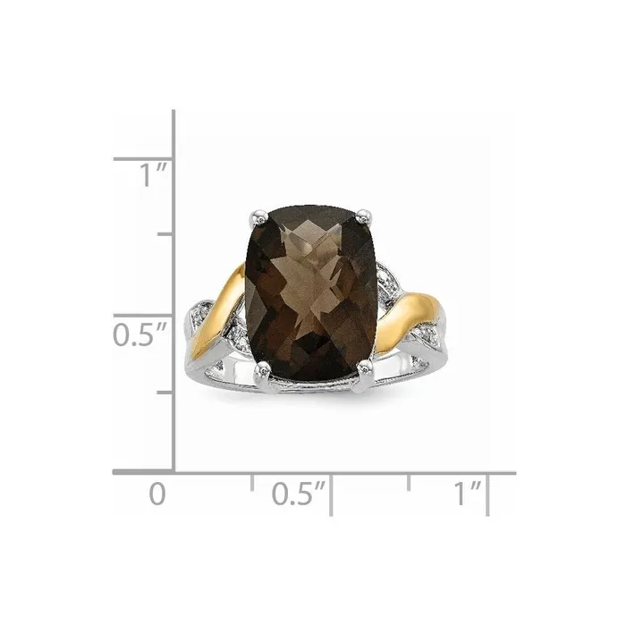 Rings Goldia Sterling Silver u0026 14K Smoky Quartz u0026 Diamond Ring