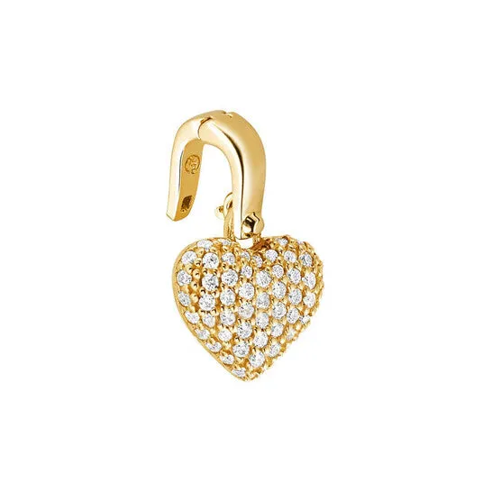 Rings JMS always Original Michael Kors 4k Goldplated Sterling Silver Pave Heart Charm Rings JMS always Original Michael Kors 4k Goldplated Sterling Silver Pave Heart Charm
