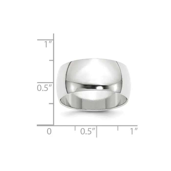 Rings Solid 10K White Gold 10mm Half Round MensWomens Wedding Band Ring Size 95 Goldia Rings Solid 10K White Gold 10mm Half Round MensWomens Wedding Band Ring Size 95 Goldia