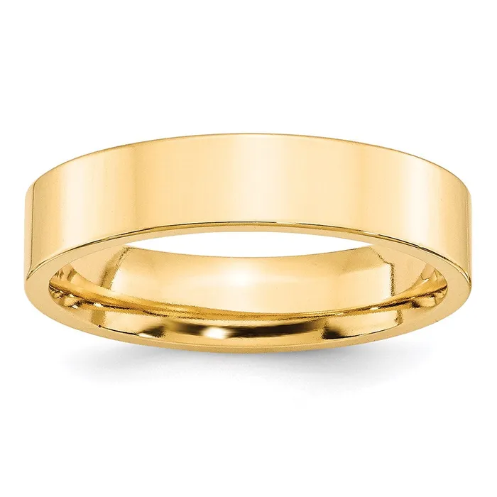 Rings Solid 14K Yellow Gold 5mm Standard Flat Comfort Fit MensWomens Wedding Band Ring Size 65 Goldia Rings Solid 14K Yellow Gold 5mm Standard Flat Comfort Fit MensWomens Wedding Band Ring Size 65 Goldia