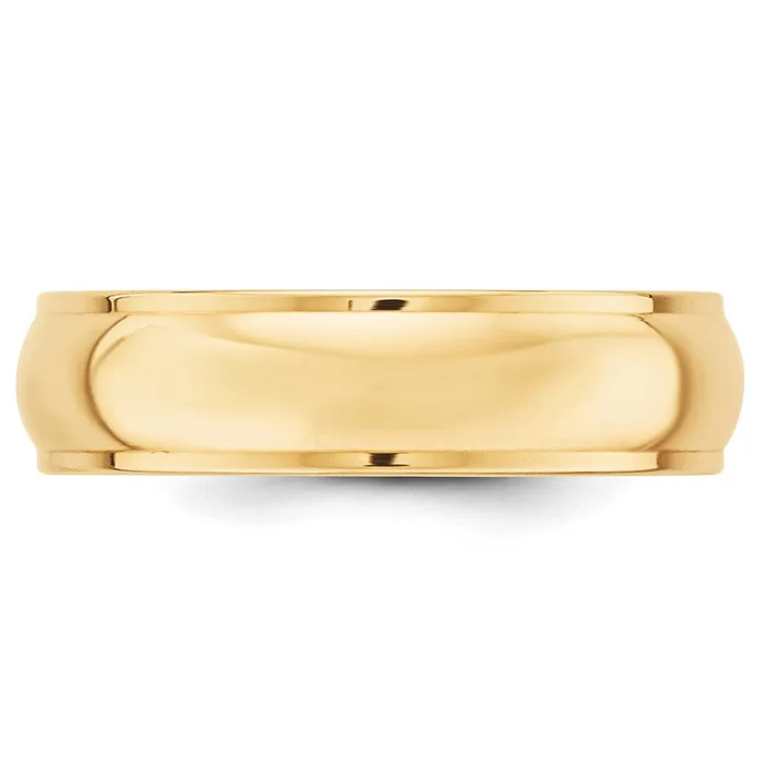 Rings Solid 18K Yellow Gold 6mm Half Round with Edge MensWomens Wedding Band Ring Size 12 Goldia Rings Solid 18K Yellow Gold 6mm Half Round with Edge MensWomens Wedding Band Ring Size 12 Goldia