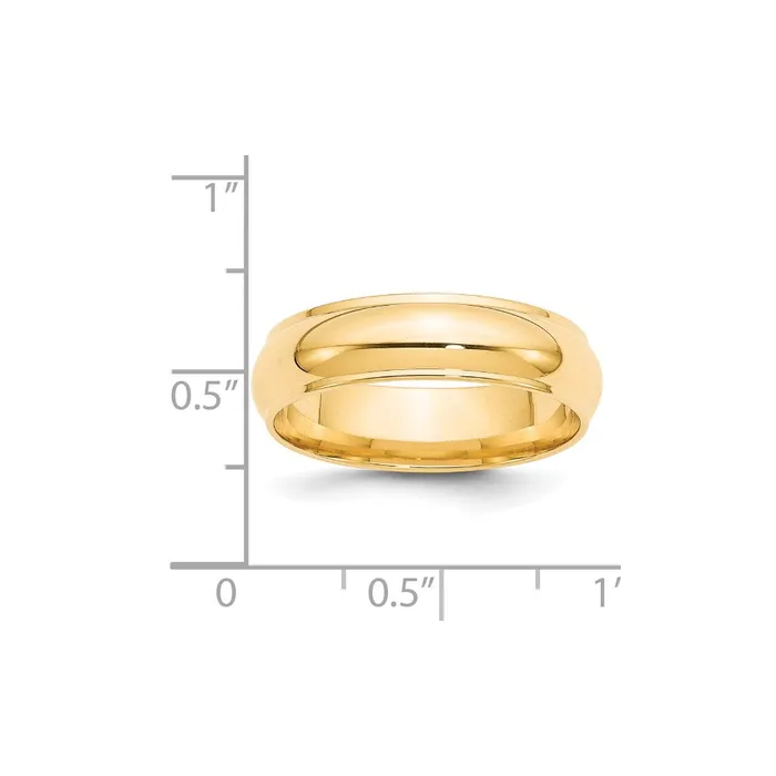 Rings Solid 18K Yellow Gold 6mm Half Round with Edge MensWomens Wedding Band Ring Size 12 Goldia Rings Solid 18K Yellow Gold 6mm Half Round with Edge MensWomens Wedding Band Ring Size 12 Goldia