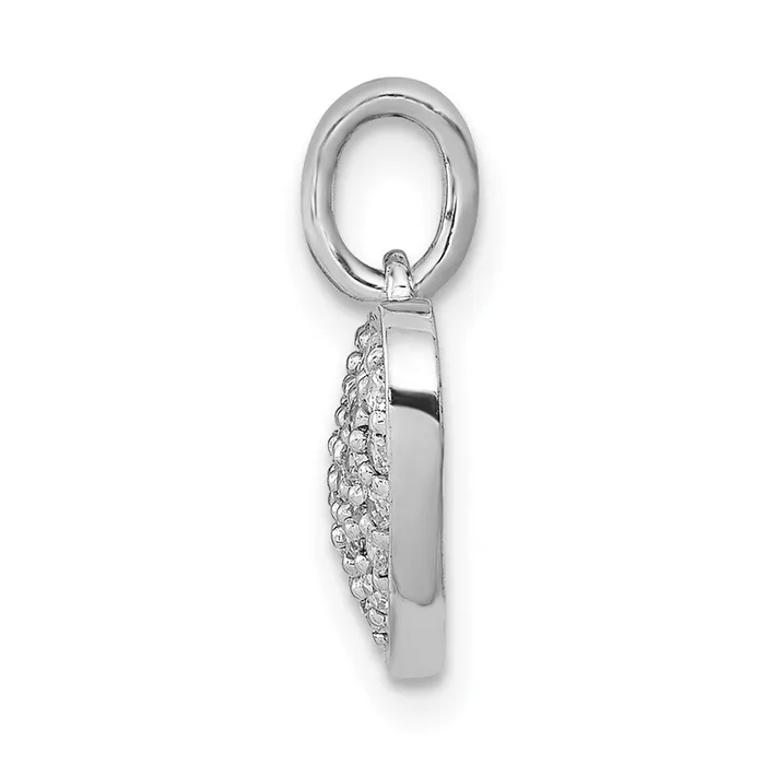 Solid 14k White Gold 14ct Simulated CZ Heart Pendant Goldia Necklaces