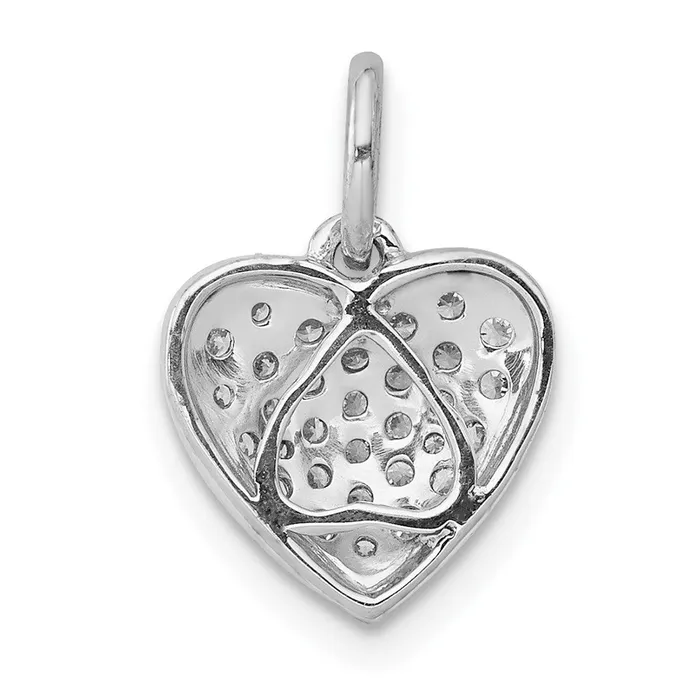 Solid 14k White Gold 14ct Simulated CZ Heart Pendant Goldia Necklaces