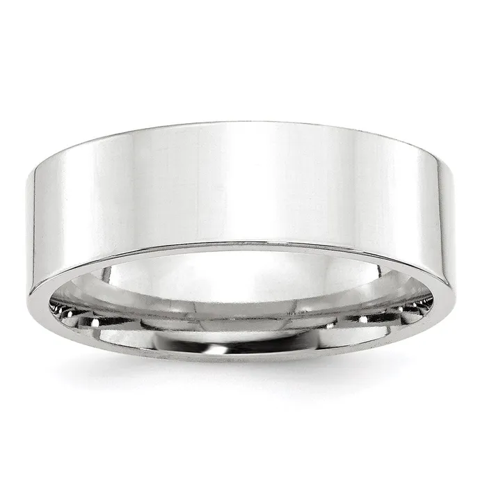Solid 14K White Gold 7mm Standard Flat Comfort Fit MensWomens Wedding Band Ring Size 4 Goldia Rings Solid 14K White Gold 7mm Standard Flat Comfort Fit MensWomens Wedding Band Ring Size 4 Goldia Rings