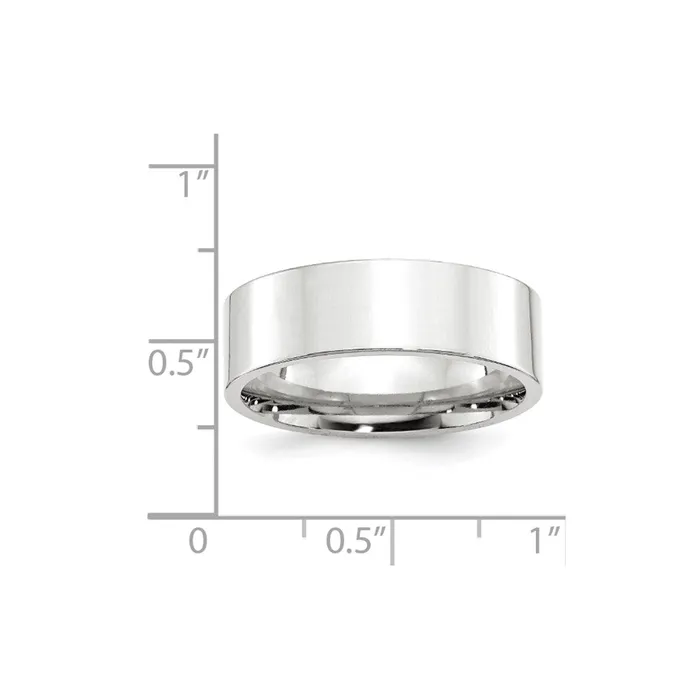 Solid 14K White Gold 7mm Standard Flat Comfort Fit MensWomens Wedding Band Ring Size 4 Goldia Rings Solid 14K White Gold 7mm Standard Flat Comfort Fit MensWomens Wedding Band Ring Size 4 Goldia Rings