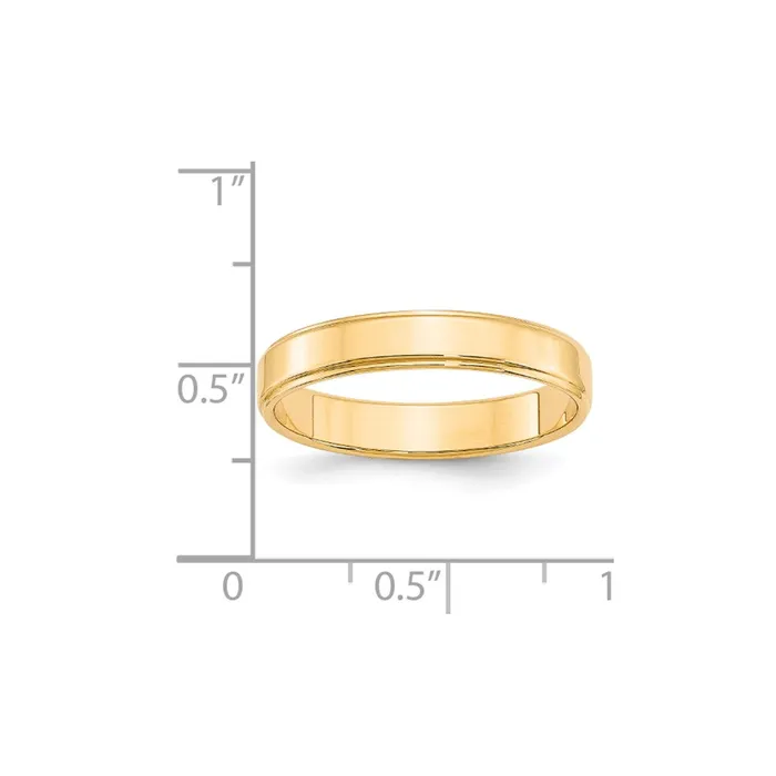 Solid 14K Yellow Gold 4mm Flat with Step Edge MensWomens Wedding Band Ring Size 85 Goldia Rings Solid 14K Yellow Gold 4mm Flat with Step Edge MensWomens Wedding Band Ring Size 85 Goldia Rings