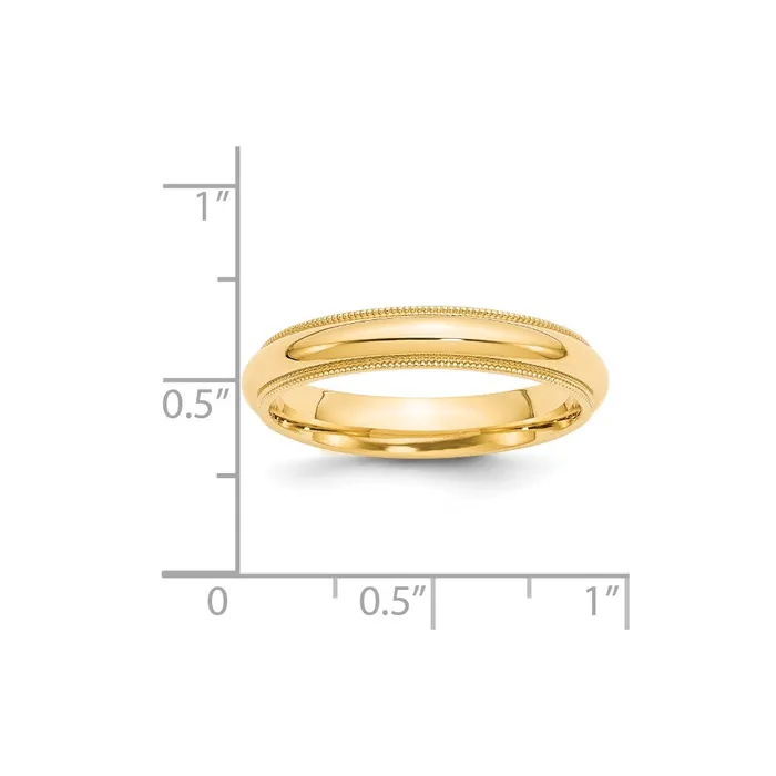 Solid 14K Yellow Gold 4mm Milgrain Comfort Wedding MensWomens Wedding Band Ring Size 45 Goldia Rings Solid 14K Yellow Gold 4mm Milgrain Comfort Wedding MensWomens Wedding Band Ring Size 45 Goldia Rings