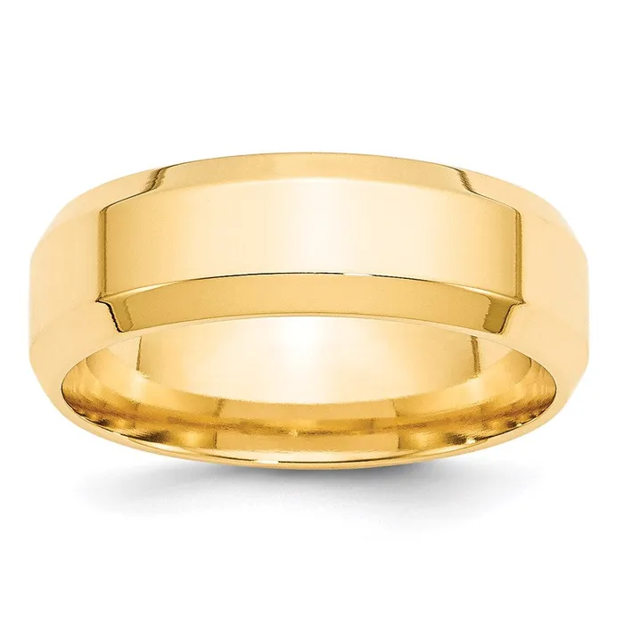 Solid 18K Yellow Gold 7mm Bevel Edge Comfort Fit MensWomens Wedding Band Ring Size 105 Goldia Rings Solid 18K Yellow Gold 7mm Bevel Edge Comfort Fit MensWomens Wedding Band Ring Size 105 Goldia Rings