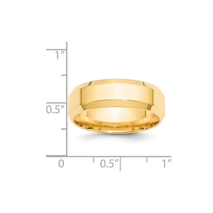 Solid 18K Yellow Gold 7mm Bevel Edge Comfort Fit MensWomens Wedding Band Ring Size 105 Goldia Rings Solid 18K Yellow Gold 7mm Bevel Edge Comfort Fit MensWomens Wedding Band Ring Size 105 Goldia Rings