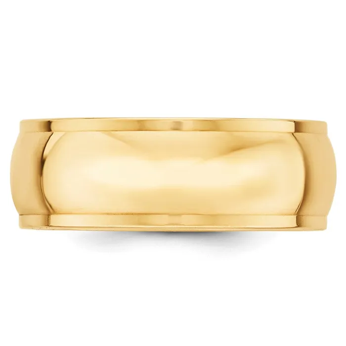 Solid 18K Yellow Gold 8mm Half Round with Edge MensWomens Wedding Band Ring Size 13 Goldia Rings Solid 18K Yellow Gold 8mm Half Round with Edge MensWomens Wedding Band Ring Size 13 Goldia Rings