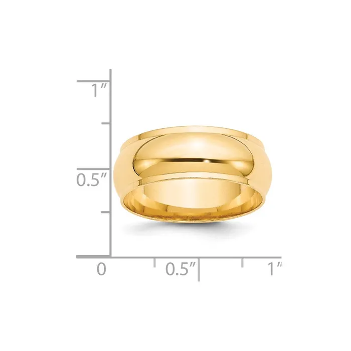 Solid 18K Yellow Gold 8mm Half Round with Edge MensWomens Wedding Band Ring Size 13 Goldia Rings Solid 18K Yellow Gold 8mm Half Round with Edge MensWomens Wedding Band Ring Size 13 Goldia Rings