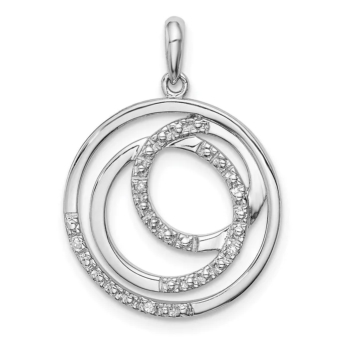 Sterling Silver Rhodium Plated Diamond Pendant Goldia Necklaces