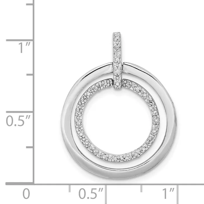 Sterling Silver Rhodium Plated Diamond Pendant Goldia Necklaces