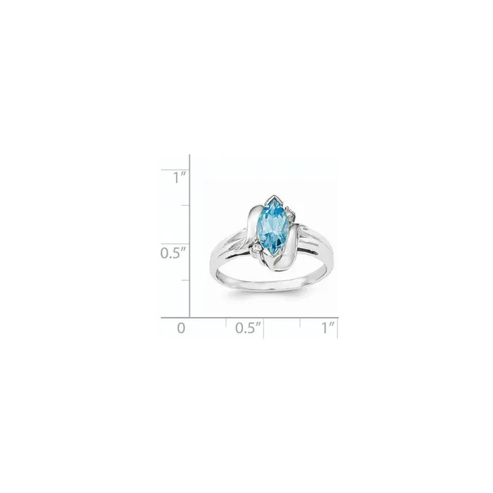 Sterling Silver Rhodiumplated wCZ and Blue Topaz Ring Goldia Rings