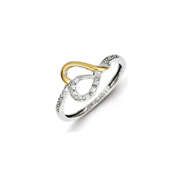 Sterling Silver u0026 14K Two Tone Diamond Heart Ring Goldia Rings