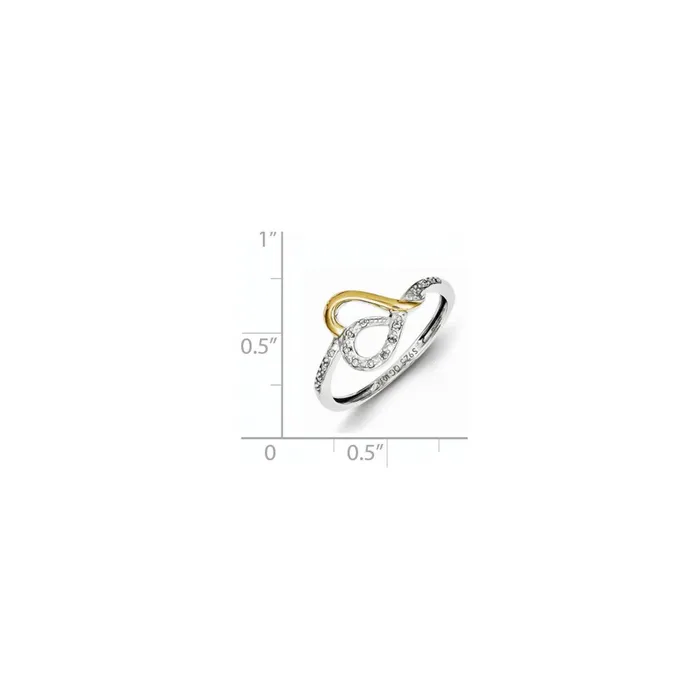Sterling Silver u0026 14K Two Tone Diamond Heart Ring Goldia Rings