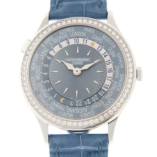 Watches JMS always Original Patek Philippe Complications World Time Automatic Diamond Blue Dial Watch 7130G014