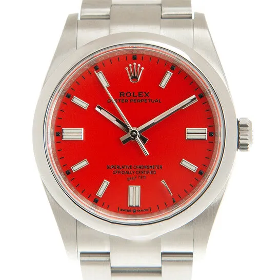 Watches Original Rolex Oyster Perpetual 36 Automatic Chronometer Coral Red Dial Watch 126000CRLRDSO JMS always Watches Original Rolex Oyster Perpetual 36 Automatic Chronometer Coral Red Dial Watch 126000CRLRDSO JMS always