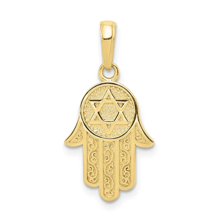 10K Hamsa WStar Of David Pendant TreasureFineJewelers Necklaces