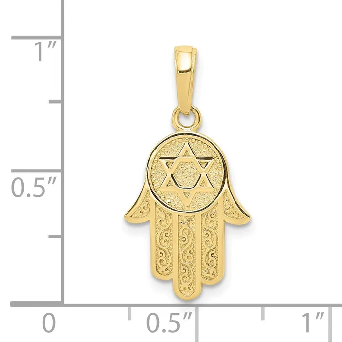 10K Hamsa WStar Of David Pendant TreasureFineJewelers Necklaces