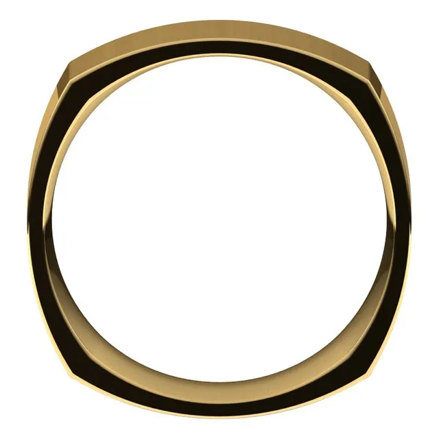 10K Yellow Gold 7 mm Square Comfort Fit Wedding Band TreasureFineJewelers Rings