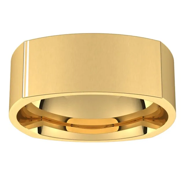 10K Yellow Gold 7 mm Square Comfort Fit Wedding Band TreasureFineJewelers Rings
