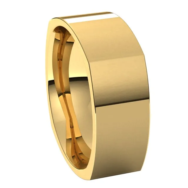 10K Yellow Gold 7 mm Square Comfort Fit Wedding Band TreasureFineJewelers Rings