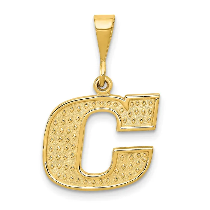 10k Yellow Gold Initial C Pendant TreasureFineJewelers Necklaces