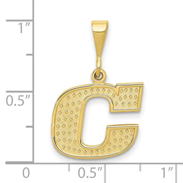 10k Yellow Gold Initial C Pendant TreasureFineJewelers Necklaces
