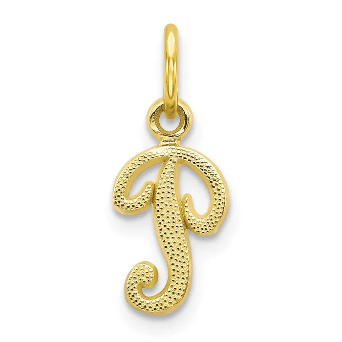 10k Yellow Gold Initial P Charm TreasureFineJewelers Charm Necklaces