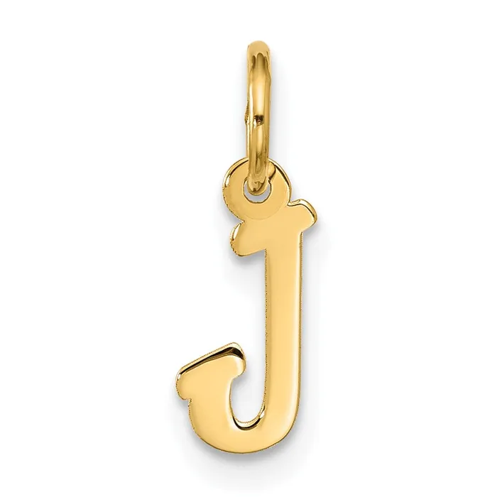 10k Yellow Gold Small Script Initial J Charm TreasureFineJewelers Charm Necklaces 10k Yellow Gold Small Script Initial J Charm TreasureFineJewelers Charm Necklaces